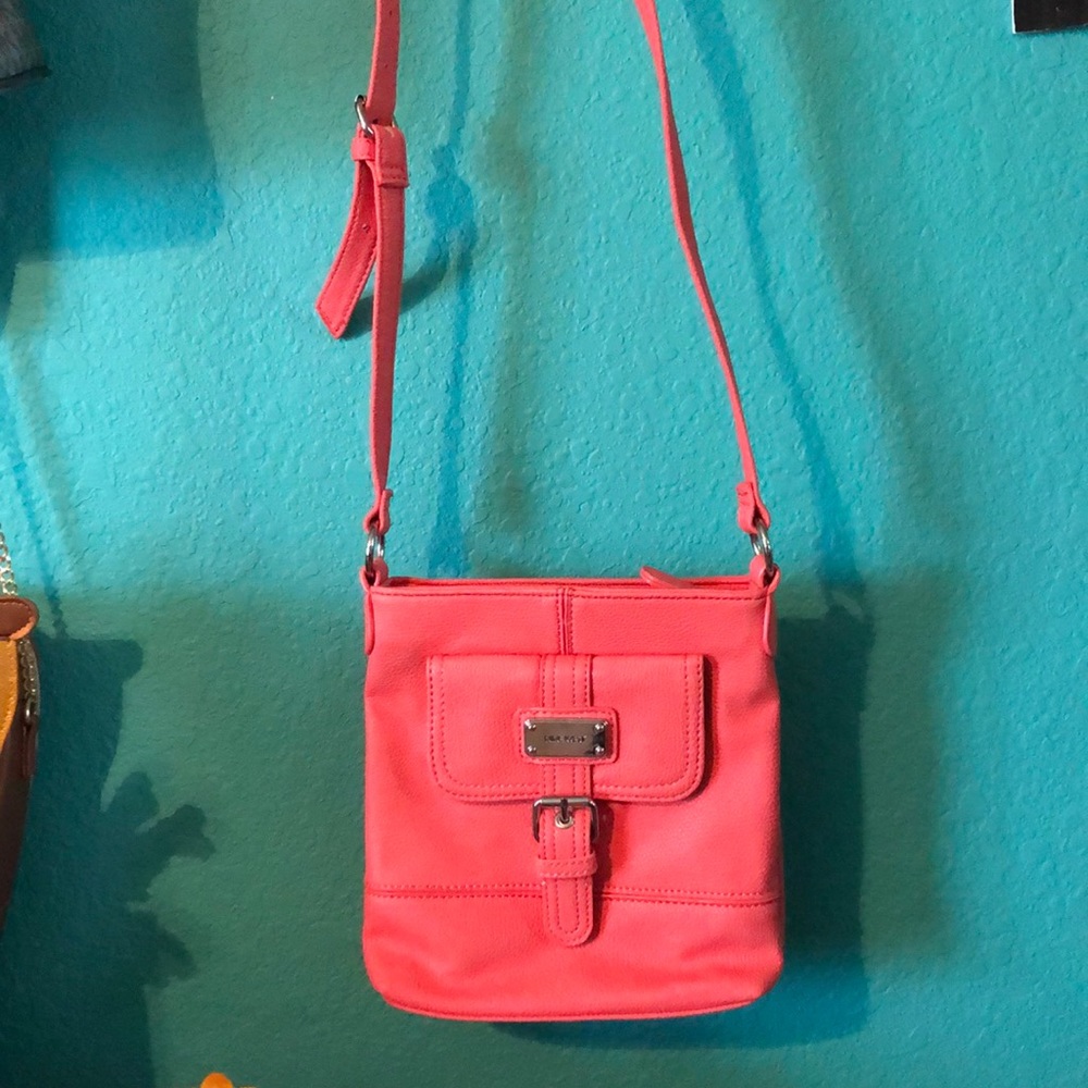 Pink coral crossbody purse